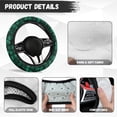 thumbnail image 4 of Uorisanigo Skull Warm Steering Wheel Cover Green 15 Inches Steering Wheel Cover for Winter Breathable Car Steering Wheel Protector for SUV Vehicle Flannel Car Accessories Gift for Holiday, 4 of 8