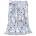 thumbnail image 2 of Honeii Blue Butterfly Print Fleece Blanket - Throw Blanket for Bed, Sofa, Couch, Camping, and Travel , Microplush Ultra Soft Warm Blanket-80"x60", 2 of 7