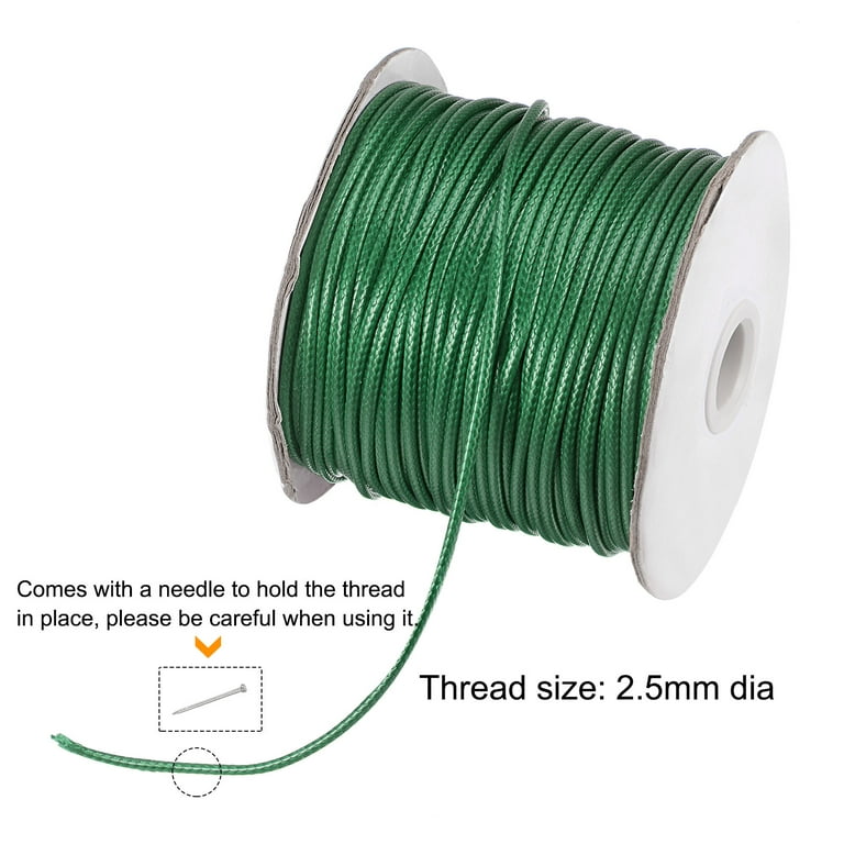 Beading Thread Bracelet Weave Bead Craft Cord 2.5mm 78M/Roll (85-Yards)  Decorative String, Green 