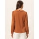 thumbnail image 4 of Blusa De Gasa Casual Con Cuello Peter Pan De Manga Larga Con Botones Decorativos Para Mujer Caramelo XS, 4 of 6