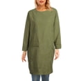 thumbnail image 1 of Vestido de manga larga para mujer con bolsillos laterales Vestido de pana suelto vintage Abanopi Verde/XX-grande, 1 of 7