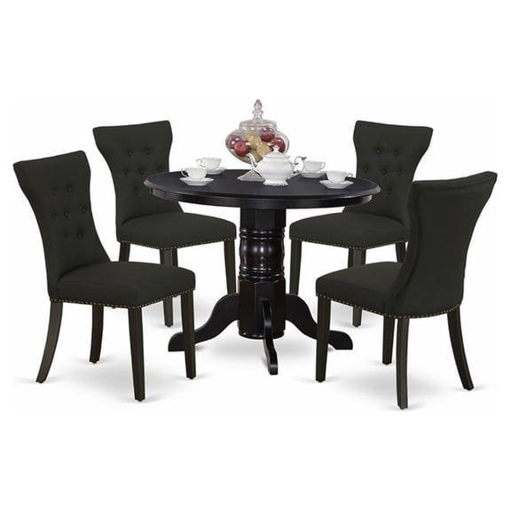 Atlin Designs 5-piece Wood Dining Room Table Set in Black