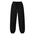 thumbnail image 5 of Karymi Workout Shorts Women Vertical Seam Jogger Sweatpants, Adjustable Drawstring Elastic Waist, Side Pockets, Elastic Ankle Cuffs Loose Fit Solid Trousers, 5 of 6