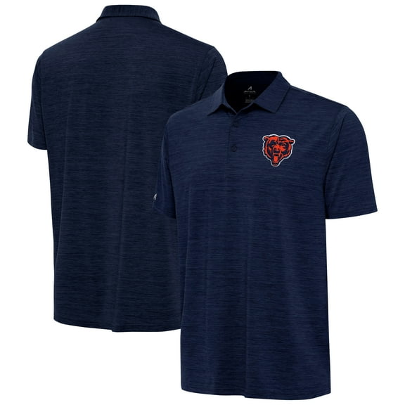 Men's Antigua Heather Navy Chicago Bears Layout Polo