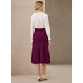thumbnail image 5 of DARING DIVA Women's High Elastic Waist Fishtails Midi Skirts for Work S Purple, 5 of 6