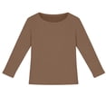 thumbnail image 5 of Girl T-Shirts Long Sleeve Ribbed Stretch Tee Slim Fit Casual Basic Top Comfortable Kids Shirt Red S/(7-8 Years), 5 of 8