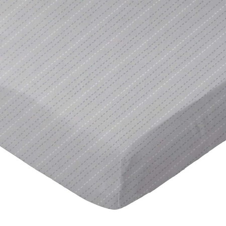 SheetWorld Fitted 100% Cotton Percale Play Yard Sheet Fits BabyBjorn Travel Crib Light 24 x 42, Diagonal Stripe Gray