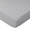 SheetWorld Fitted 100% Cotton Percale Play Yard Sheet Fits BabyBjorn Travel Crib Light 24 x 42, Diagonal Stripe Gray
