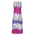thumbnail image 4 of Ovzne Robes d'Été pour Femmes Robe Femme Printemps Été Couleur Unie Col Rond Sans Manches Robe Décontractée Robe Femme Liquidation, 4 of 7