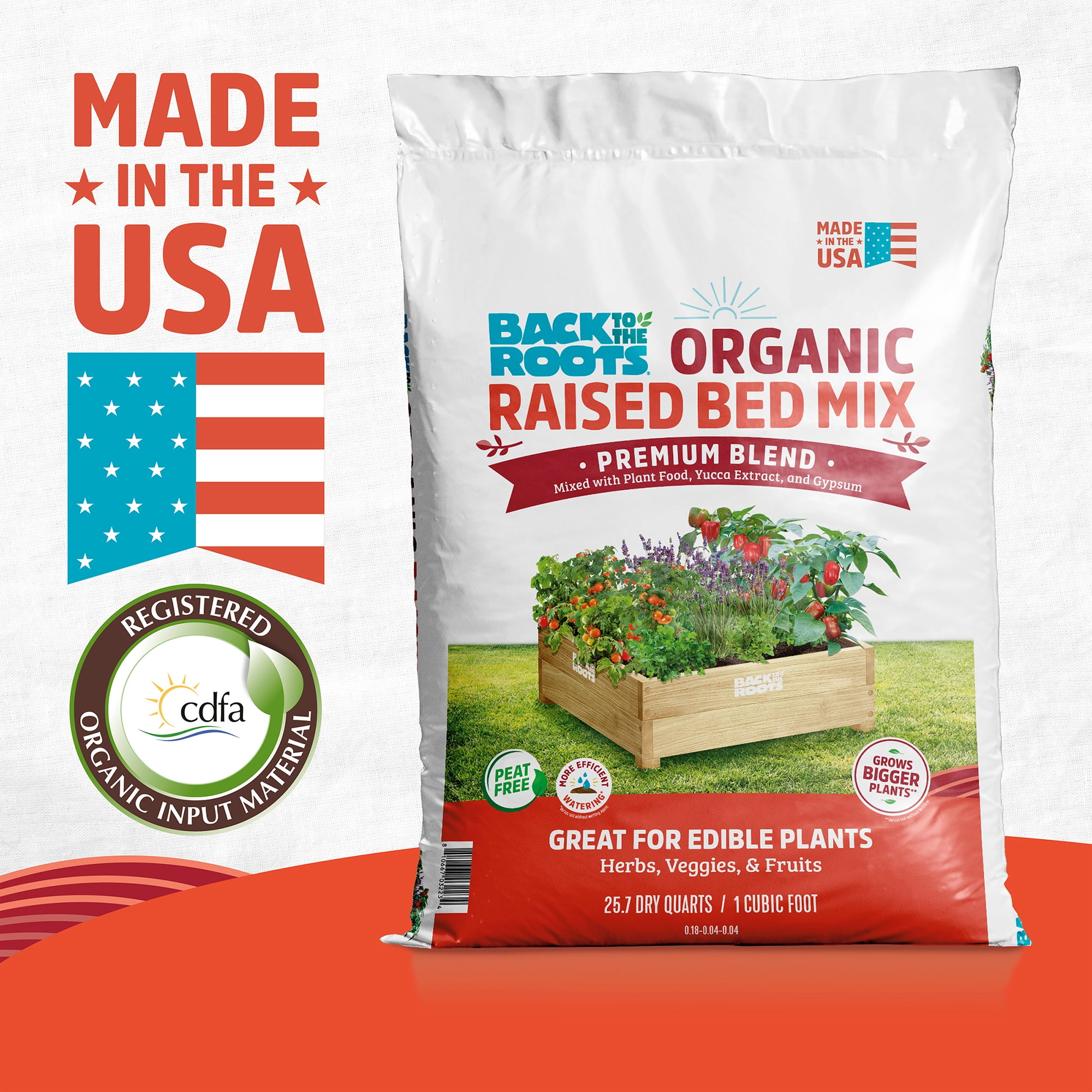 Back to the Roots Organic Raised Bed Mix Pallet, 60 1 cu. ft. bags, 1900lb