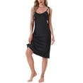 thumbnail image 2 of INSPIRE CHIC Women's Mother's Day Satin Nightgown Midi Spaghetti Adjustable Straps Silky Sexy Nighty Chemise Camisole Pajama Dress 2XL Black, 2 of 6