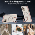 thumbnail image 4 of CASEFIV for iPhone 13 Pro Case with Magnetic Invisible Stand [Compatible with MagSafe] Built-in Screen Protector Military Drop Protection Shockproof Slim Translucent Case Cover, Pink, 4 of 7