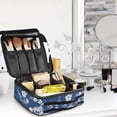 thumbnail image 5 of FORMRS Travel Makeup Bag Large Capacity Train Case Cosmetic Organizer with Adjustable Dividers, Floral Ocean Waves, 5 of 8