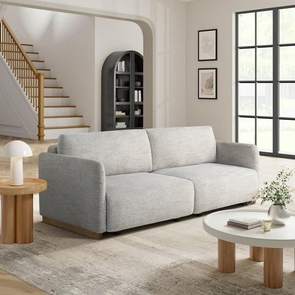 Serta Tatum Modern Convertible Sleeper Sofa, Ivory