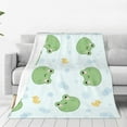 thumbnail image 1 of Fotbe Kawaii Frogs Manta de Franela Acolchonada con Estampado, Súper Suave y Esponjosa, Extra Grande para Sofá, Cama, Uso Todo el Año-60"x50", 1 of 7