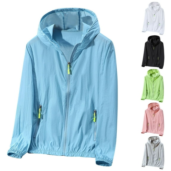 Hvyesh Mens Big and Tall Windbreaker Jackets Zipper Long Sleeve Hooded Travel Lightweight Coats Breathable Hiking Jacket
