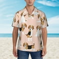 thumbnail image 4 of Fotbe Beagle Dog On Brown Hawaiian Shirt For Men Unisex Summer Beach Casual Short Sleeve Cotton Linen Button Down Shirts-Large, 4 of 9