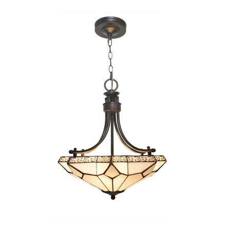 Copper Stained Glass Chandelier - River of Goods Victorian White Stained Glass Chandelier
