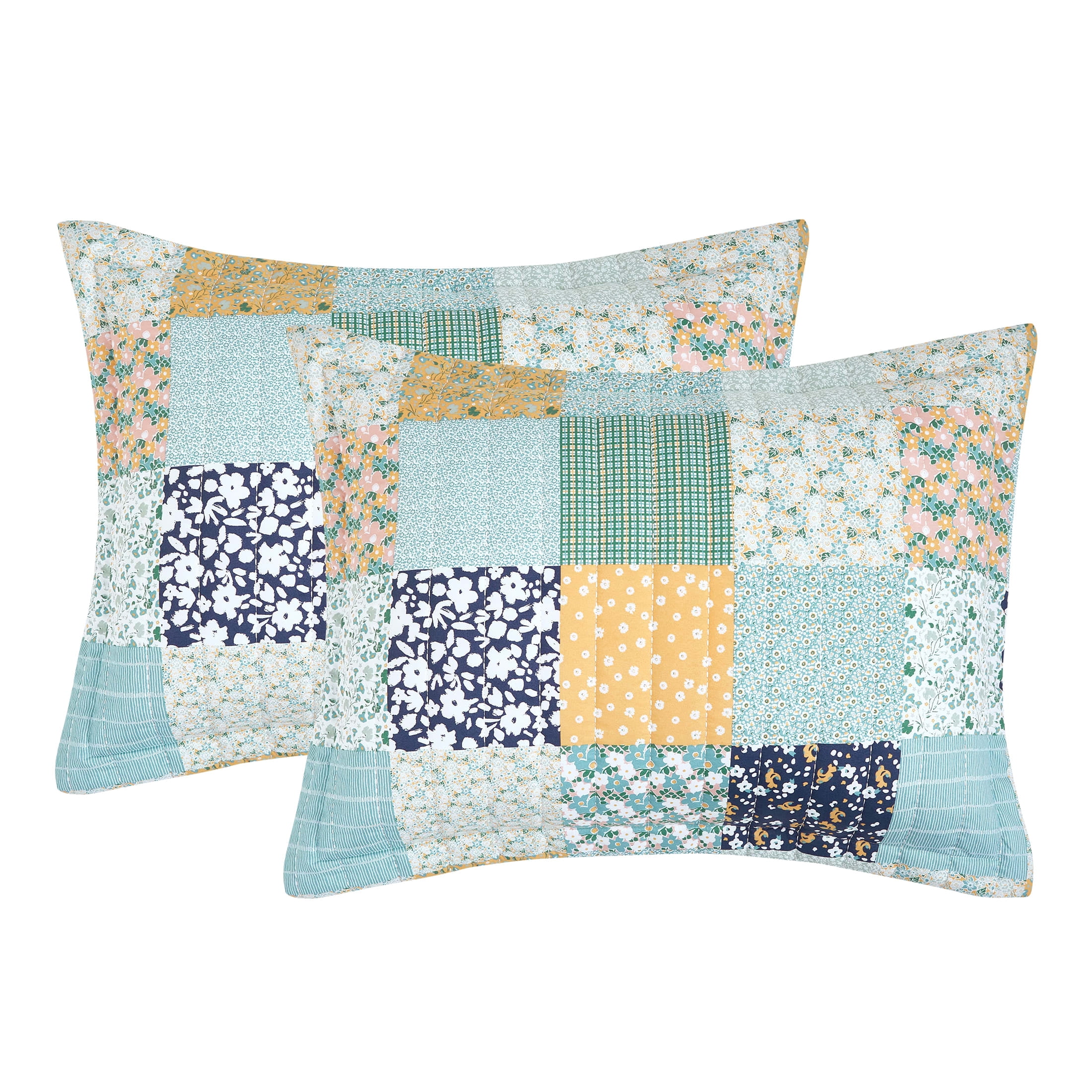 Mainstays All in One Lightweight Quilt and Sheet Set, 7-Piece, Queen, Patchwork