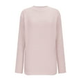 thumbnail image 5 of Dxzfnsa Womens Casual Oversized Loose Solid Round Neck Sweater Long Sleeved Long Sleeve Shirts for Women Pink-XL, 5 of 7