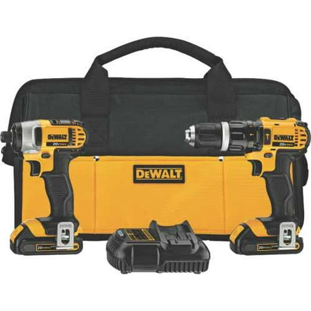 Dewalt 20 Volt Max Lithium Ion Compact Hammerdrill / Impact Driver Combo Kit 1.5Ah