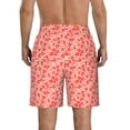 thumbnail image 3 of KLL Red Pretty Flowers Men's Casual Summer Beach Shorts Hawaiian Shorts with Pockets-X-Large, 3 of 5