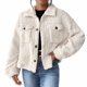thumbnail image 2 of Chaquetas y abrigos casuales de manga larga sin capucha para mujer, de color liso, con solapa y bolsillos, suéteres, chaquetas, abrigos para mujer, 2 of 9