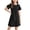 Black, variant on Girls Summer Dresses Short Sleeve Casual Round Neck Straight Beach Dress With Ruffle 7-8 Girls Clothes