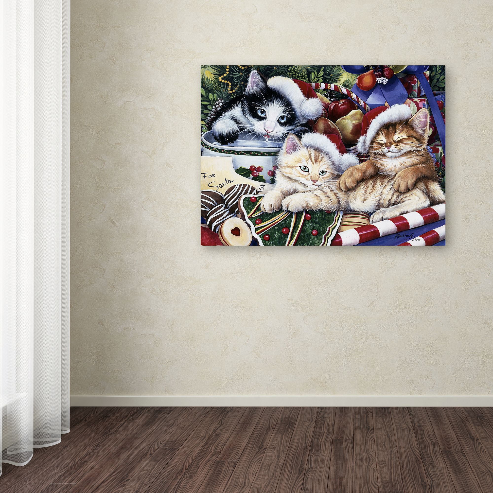 Trademark Fine Art 'Meowy Christmas 2' Canvas Art by Jenny Newland