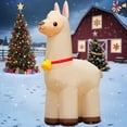 thumbnail image 2 of Llama inflable de alpaca navideña de 6 pies con luces LED DomKom, 2 of 6