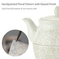 thumbnail image 5 of Taimei Teatime Tea Set for Aduts, Creamy White Ceramic Tea for One Set with Honey Sticker, 15 OZ Teapot with Infuser and Cup Set for Loose Leaf Tea, 5 of 9