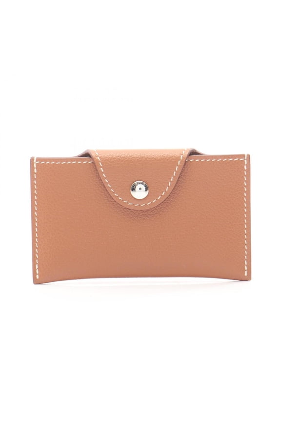 Pre-Owned Hermes Iliade Business Card Holder/Card Case, Leather, Evercolor, Women's, Brown,...