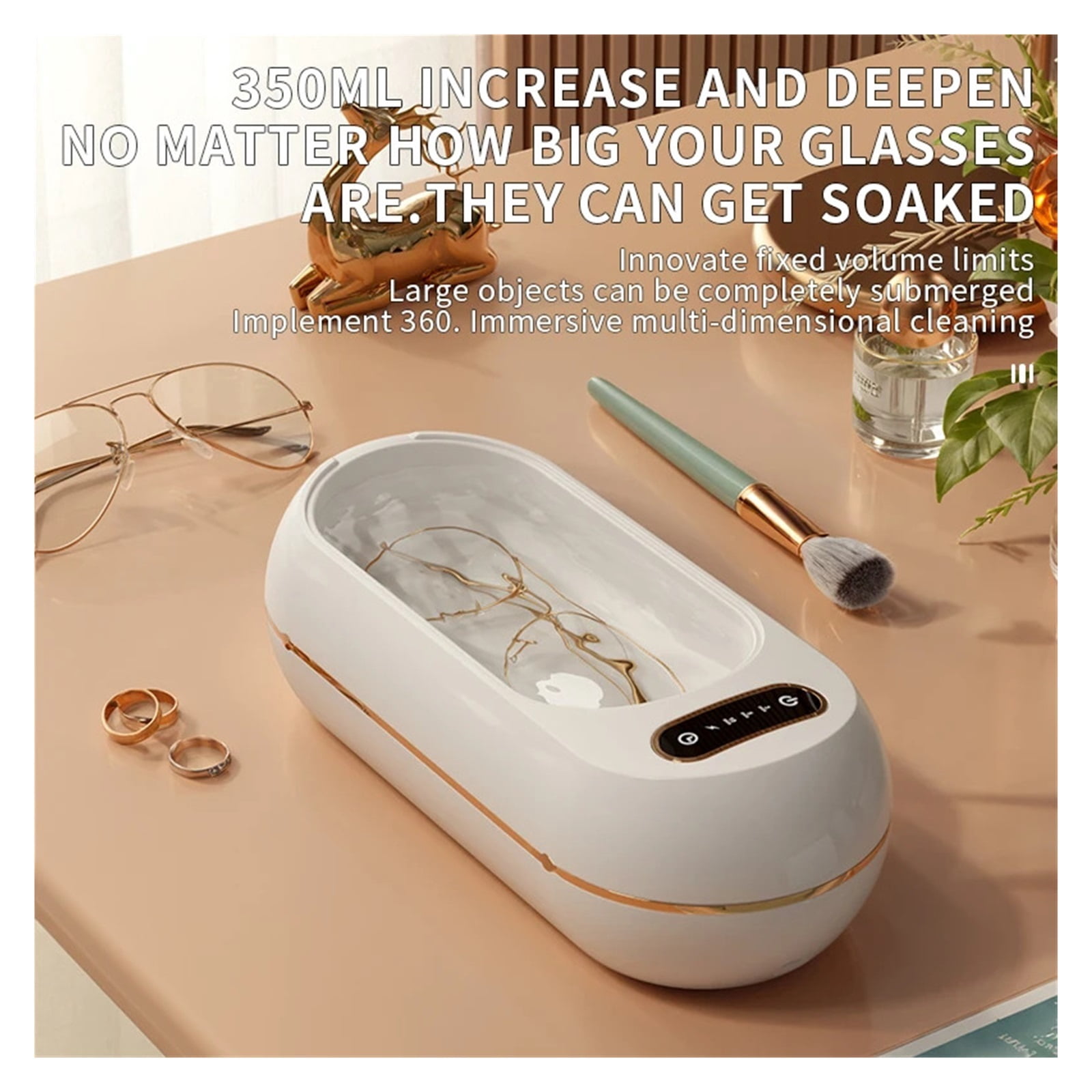 Mini Ultrasonic Eyewear Cleaner, Jewelry, Watch High-Frequency Vibration Charger, Home Accessory