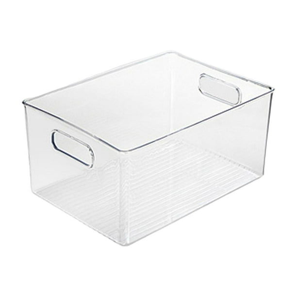 Cesta de almacenamiento transparente duradera con asa, organizador de almacenamiento transparente para S