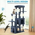 thumbnail image 2 of Yeshouse Árbol para gatos de 155 cm, varios niveles, ideal para gatos grandes y Maine Coon, con percha gigante, 2 compartimentos, postes rascadores de sisal y pelotas colgantes, 2 of 7