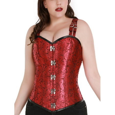 

MISS MOLY Women s Steel Boned Vintage Corset Steampunk Gothic Bustier Waist Cincher Vest