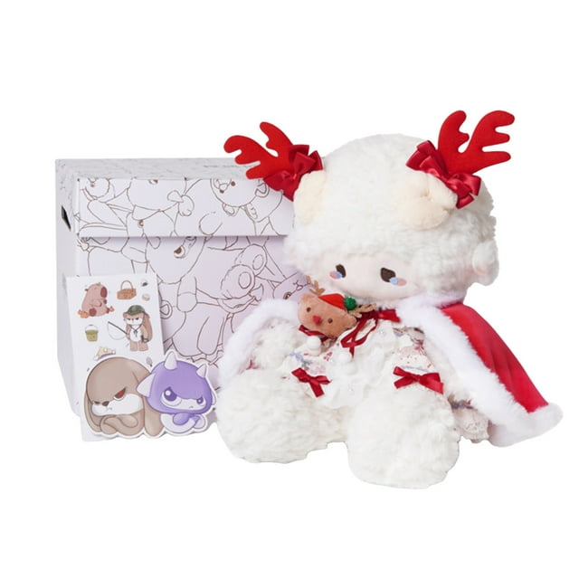 Sheep Plush Toy - Dress-Up Lamb Plush Toy 11.4 Inches with Removable Outfit & Handbag - Ultra-Soft Stuffed Animal Gift for Valentine's/Birthday, Machine-Washable(Including Gift Box)