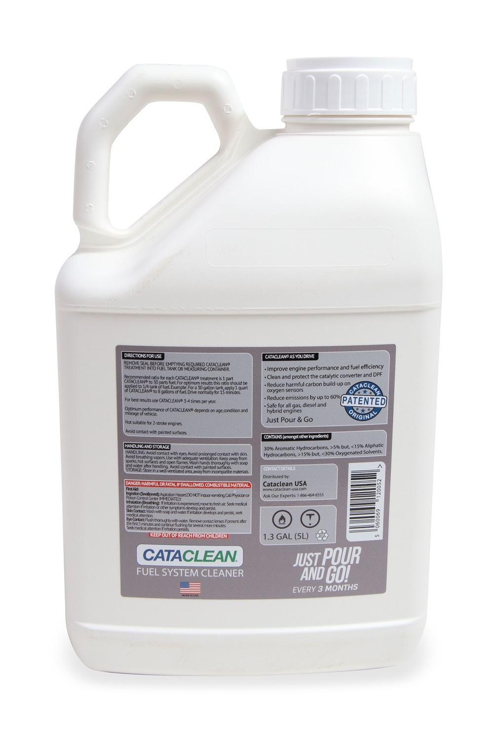 Mr. Gasket 120009 Cataclean Fuel And Exhaust System Cleaner; 5 L. Bottle;  For Truck/Fleet/Industrial Use; Safe for Gasoline/Diesel/Hybrid Vehicles;