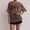 Coffee, variant on Women'S T Shirts Sheer Mesh Sequin Summer Top Loose Fit Casual Fashion Blouse With Hollow Out Design White L
