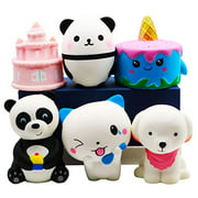 YOAUSHY 6 Pack Jumbo Squishies Slow Rising Toys Soft Kawaii Unicorn Cake Panda Dog Cat Sensory ToysCarnival PrizesPinata FillerTreasure Box Classroom Birthday Gifts for Kids