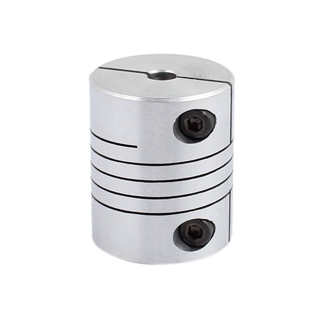 Acoplamiento helicoidal flexible de eje spline de aleación de aluminio Uxcell 5mmx6mm D25L30