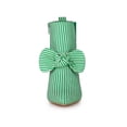 thumbnail image 6 of BLISSFUL STEP Women's Pointed Toe Bow Striped Chunky Heel Ankle Boots Green 7, 6 of 7