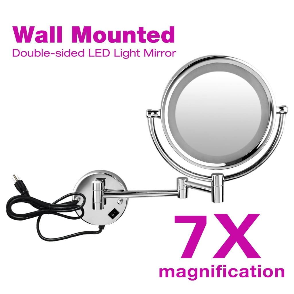 Wall Mounted Led Double Side 8 5inch 7x Magnification Mirror