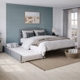 thumbnail image 3 of AFI Warren 14" Full Wood Platform Bed Frame with Twin Trundle, Grey, 3 of 14