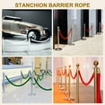 thumbnail image 6 of Uxcell Velvet Stanchion Rope, Barrier Rope Velvet Carpet Ropes with Snap Hooks for Posts Stands Queue Divider Crowd Control Red Golden 6.6 Ft, 6 of 7