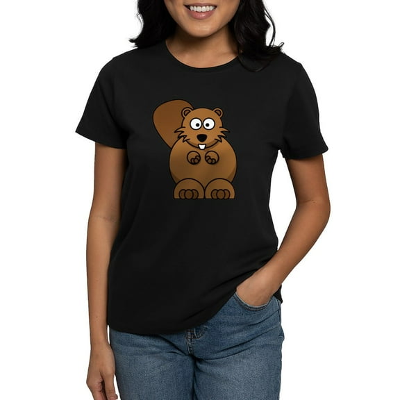 CafePress - Beaver Women's Dark T Shirt - Women's Traditional Fit Dark T-Shirt