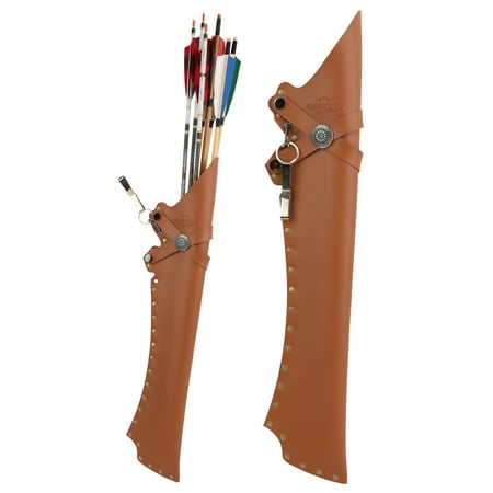 AMEYXGS Medieval Leather Quiver Traditional Arrow Quiver Brown