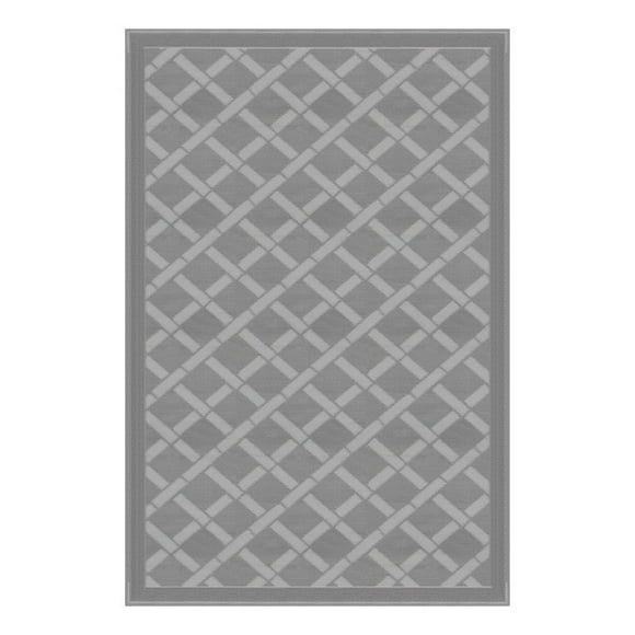 Lippert Components Tapis de Patio 2021028006 Longueur 9 Pieds x Largeur 6 Pieds; Gris; Polypropylène; Tissu Réversible; Résistant aux UV/moisissures/mildiou; Sans Oeillets/piquets