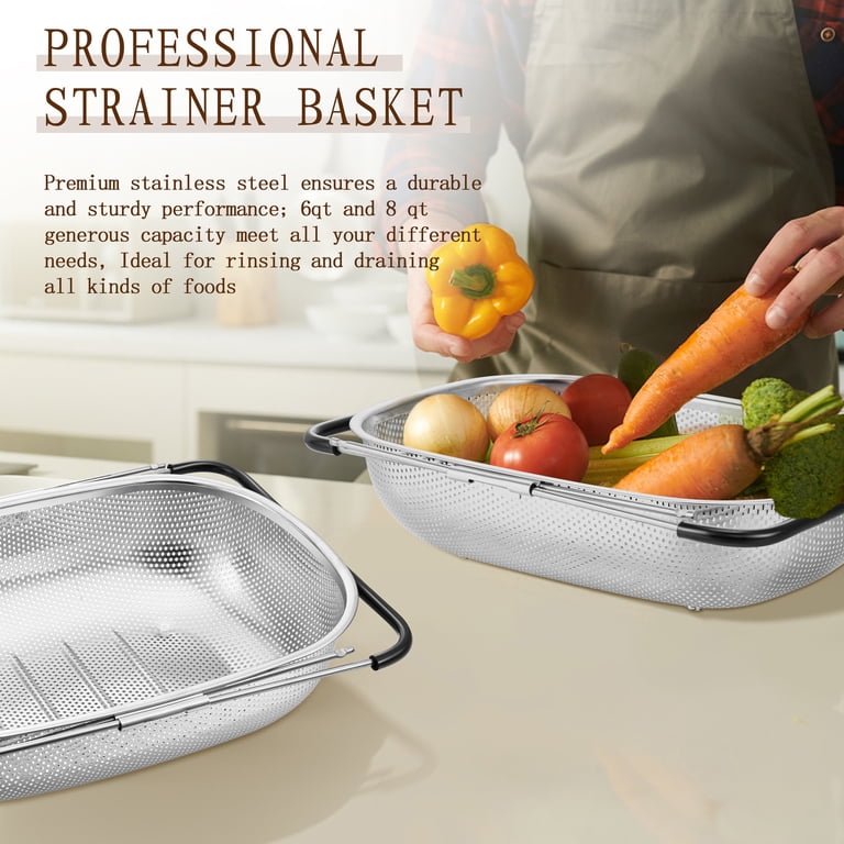 Vesteel 6-Quart Over-Sink Colander with Cheese Grater photo 8