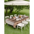 thumbnail image 4 of Outdoor Tablecloths with Umbrella Hole & Zipper, Vintage Farmhouse Tablecloth Rectangle 60x84 Inch, Retro Home Text Country Star Wooden Waterproof Table Cloth, Patio/Pool/Picnic Table Covers, 4 of 8